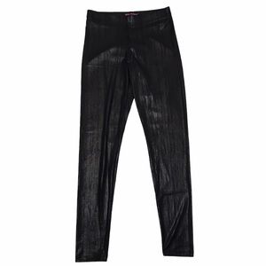 Betsey Johnson Black patterned shiny Leggings P Sexy unique rocker chic Betsy